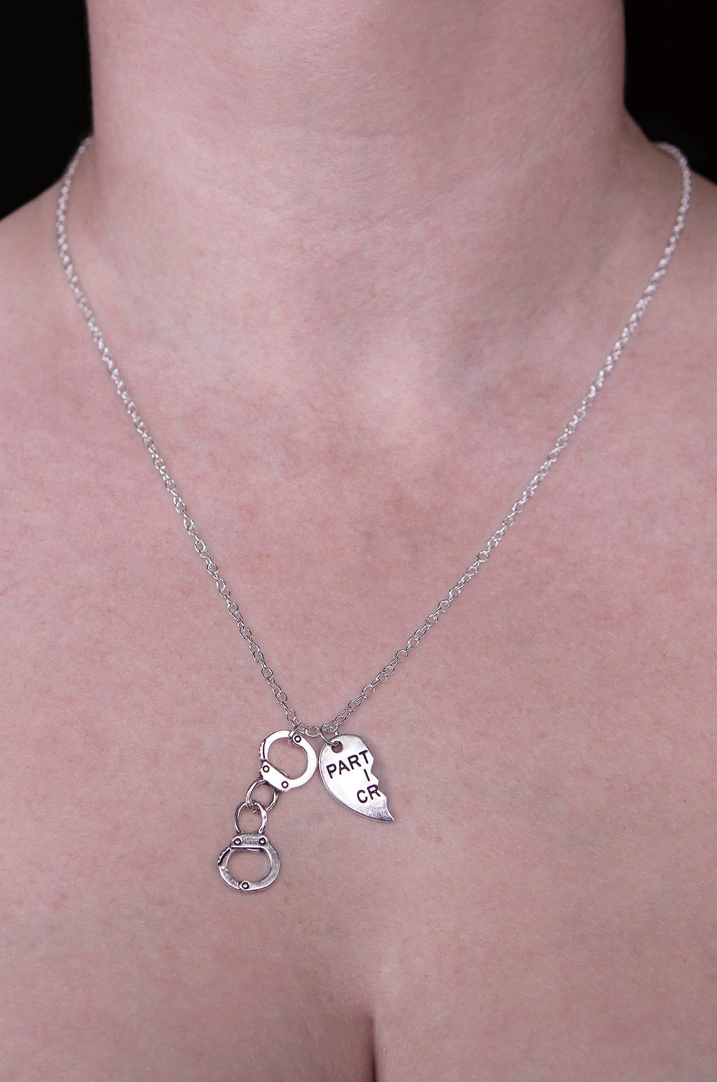 Silver Partners in Crime Necklaces for Couples