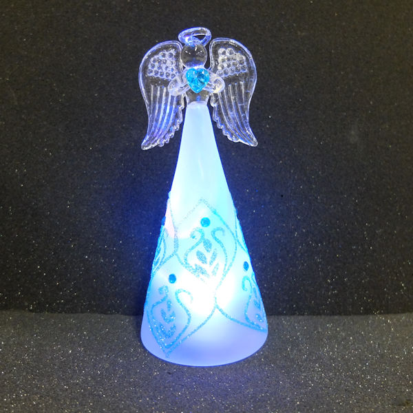 6-inch Glass Birthstone Color Changing Angel Figurine