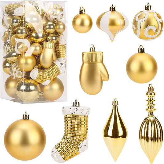 50 Pack Christmas Ball Ornaments Set