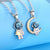 2Pcs/set Cute Star Moon Astronaut Pendant Necklace