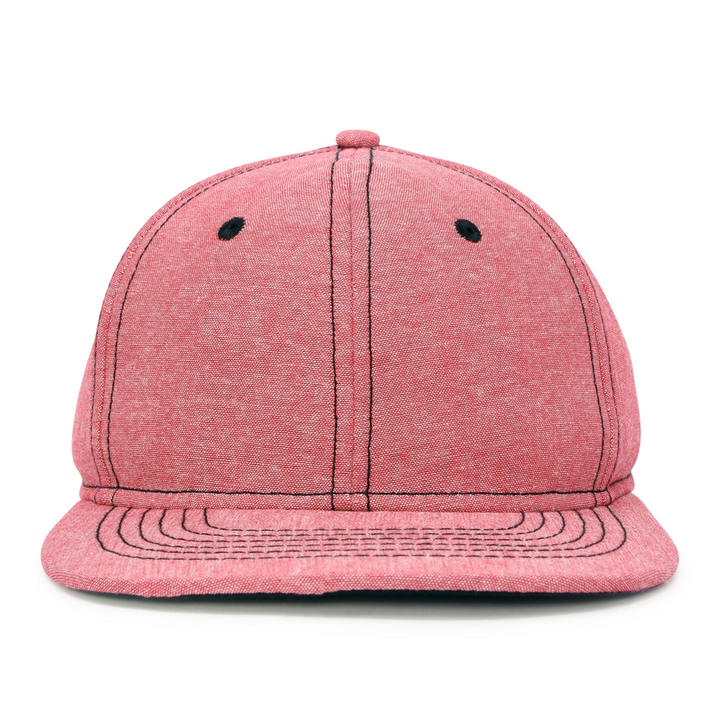 Men's Premium Flat Bill Snapback Chambray Hat 6 Panel Cap