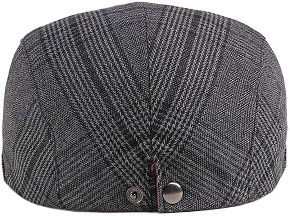 2 Pack Men's Cotton Flat Cap Ivy Gatsby Newsboy Hat (M)