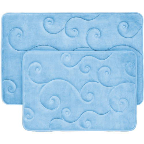 2-Pieces Memory Foam Bath Mat Set