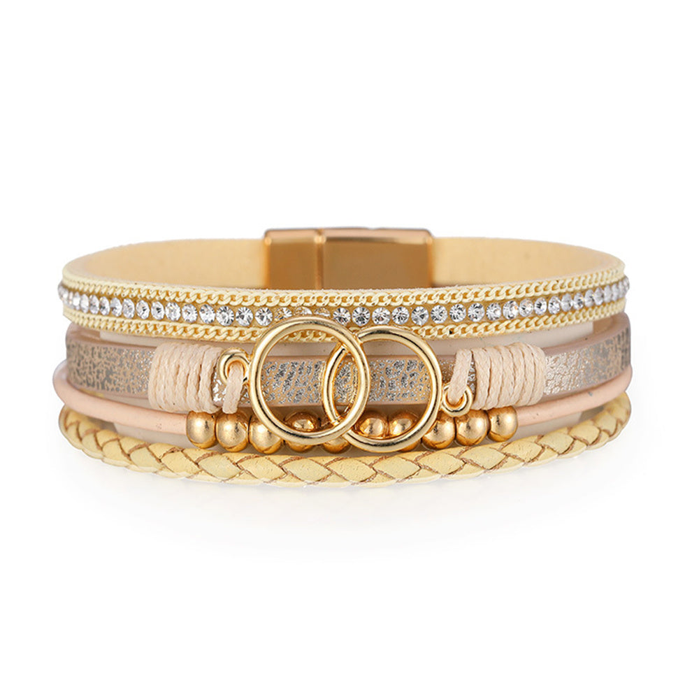 Wrap Bracelest for Women Leather Cuff Bangle Beaded