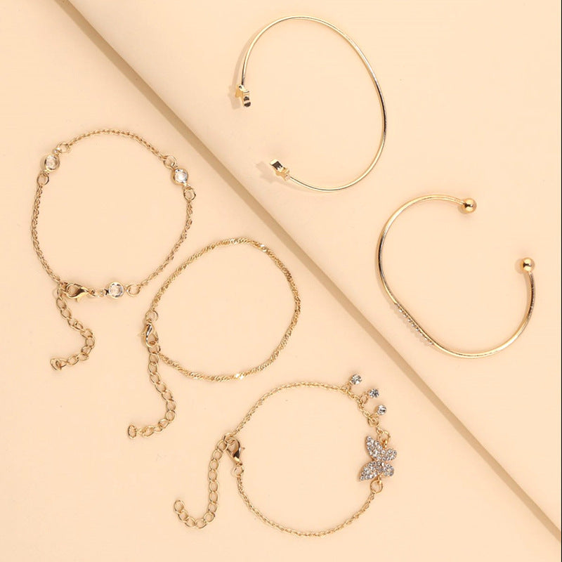 (5Pack)Gold Bracelets Set for Women