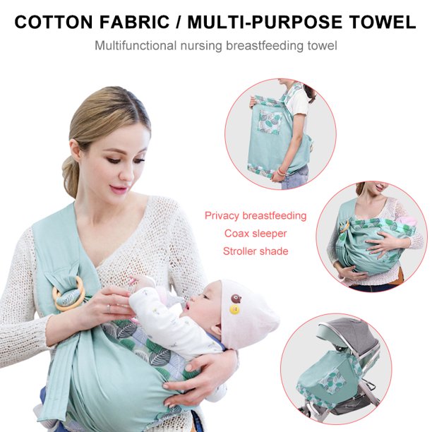 4 in 1 Baby Wrap Ergo Carrier Sling, Infant Breathable Cuddle Up Carrier Wrap, Blue