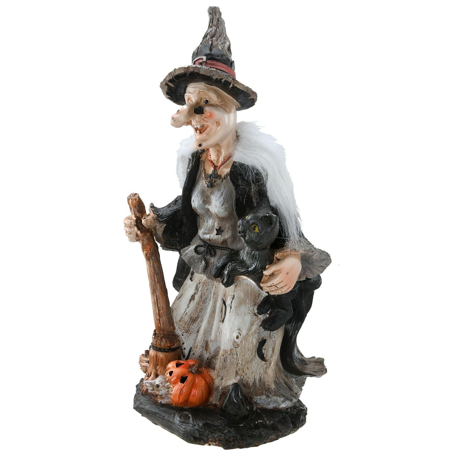 18" Black and Gray Witch Halloween Decoration