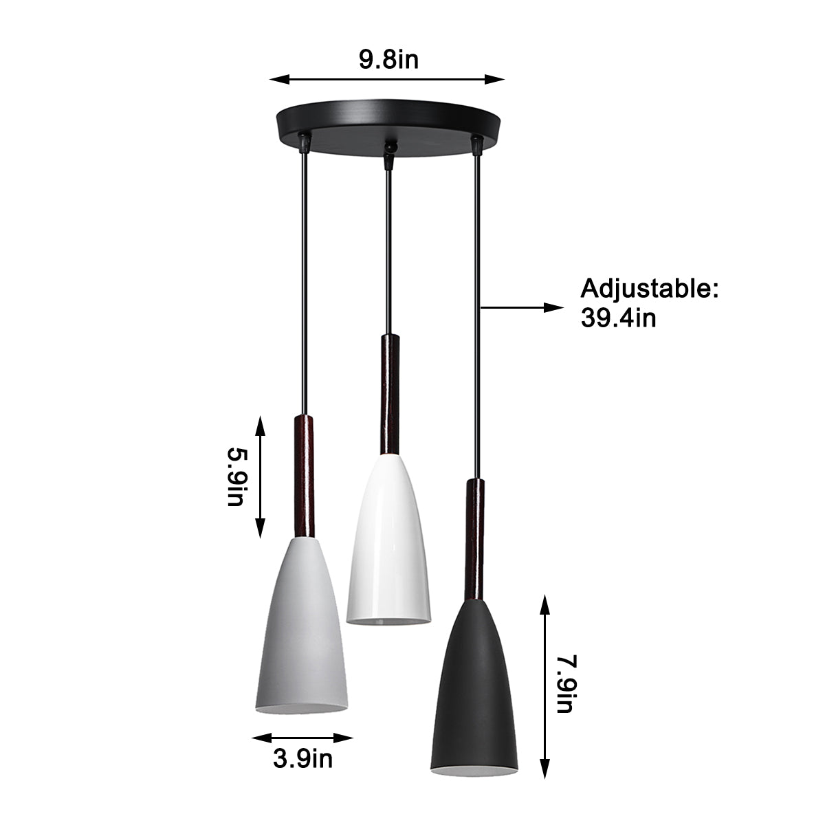 Modern 3-Light Pendant Light Ceiling Lamp