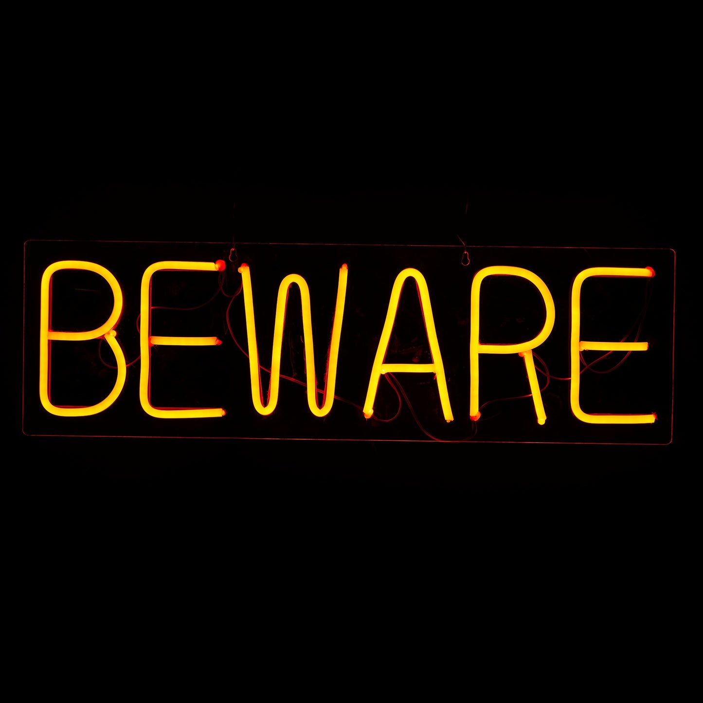 Halloween 24-Inch LED Neon-Style Beware Sign, w/ AC Adaptor