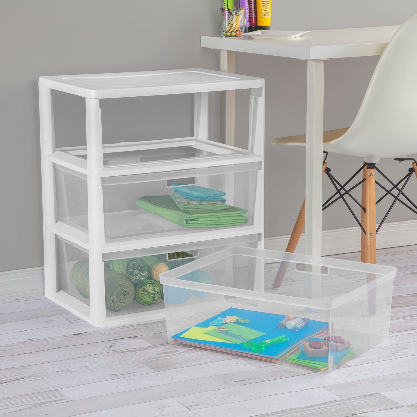 3 Drawer Tower Plastic Organizer