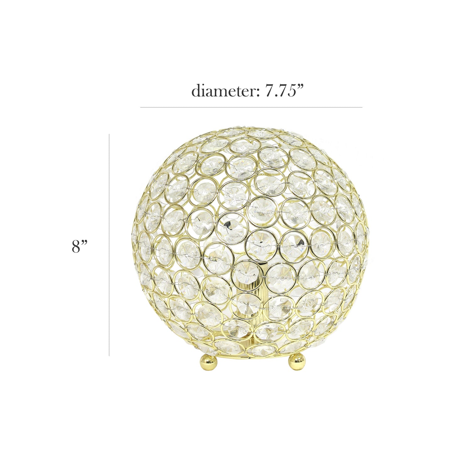Elegant Designs Elipse 8 Inch Crystal Ball Sequin Table Lamp