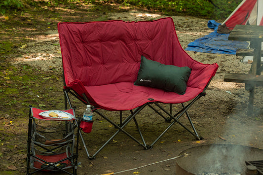 Trail Camping Love Seat Chair, Red
