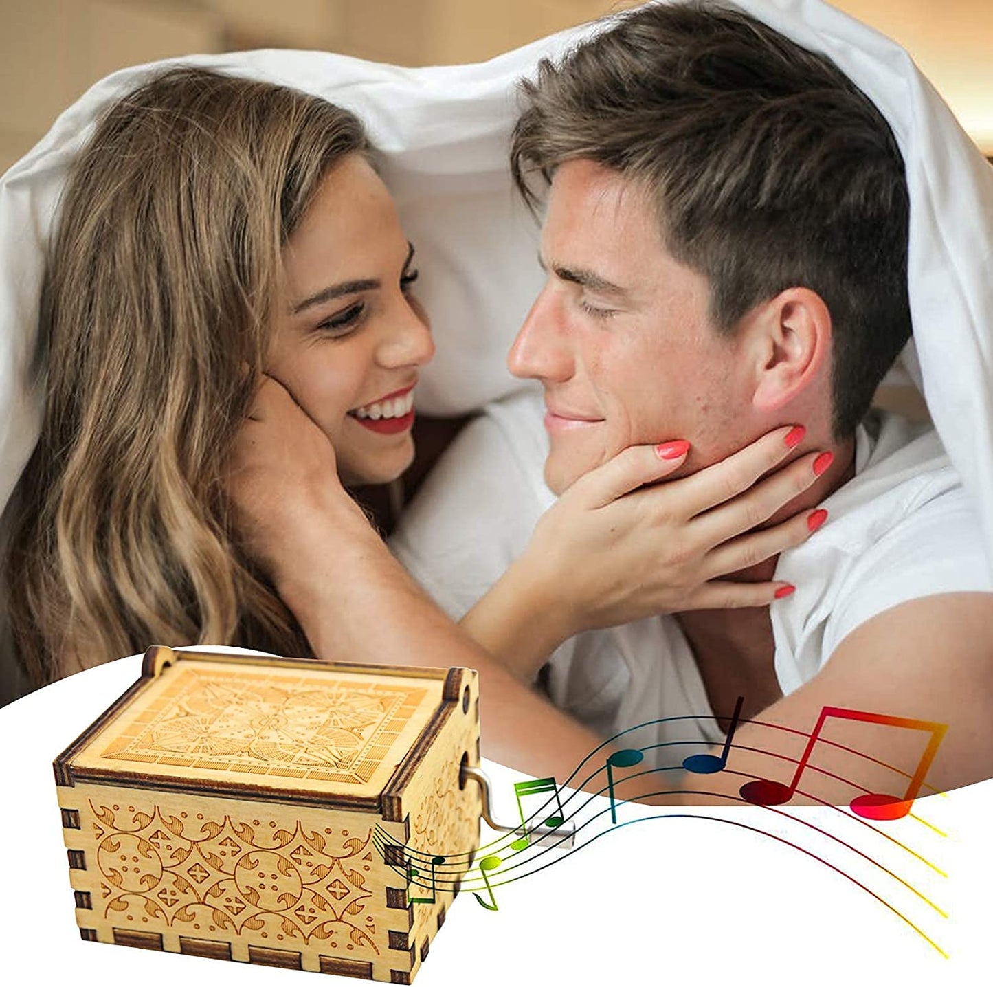 Can't Help Falling in Love Wood Music Box, Antique Best Gift for Valentines Day (WOOD)