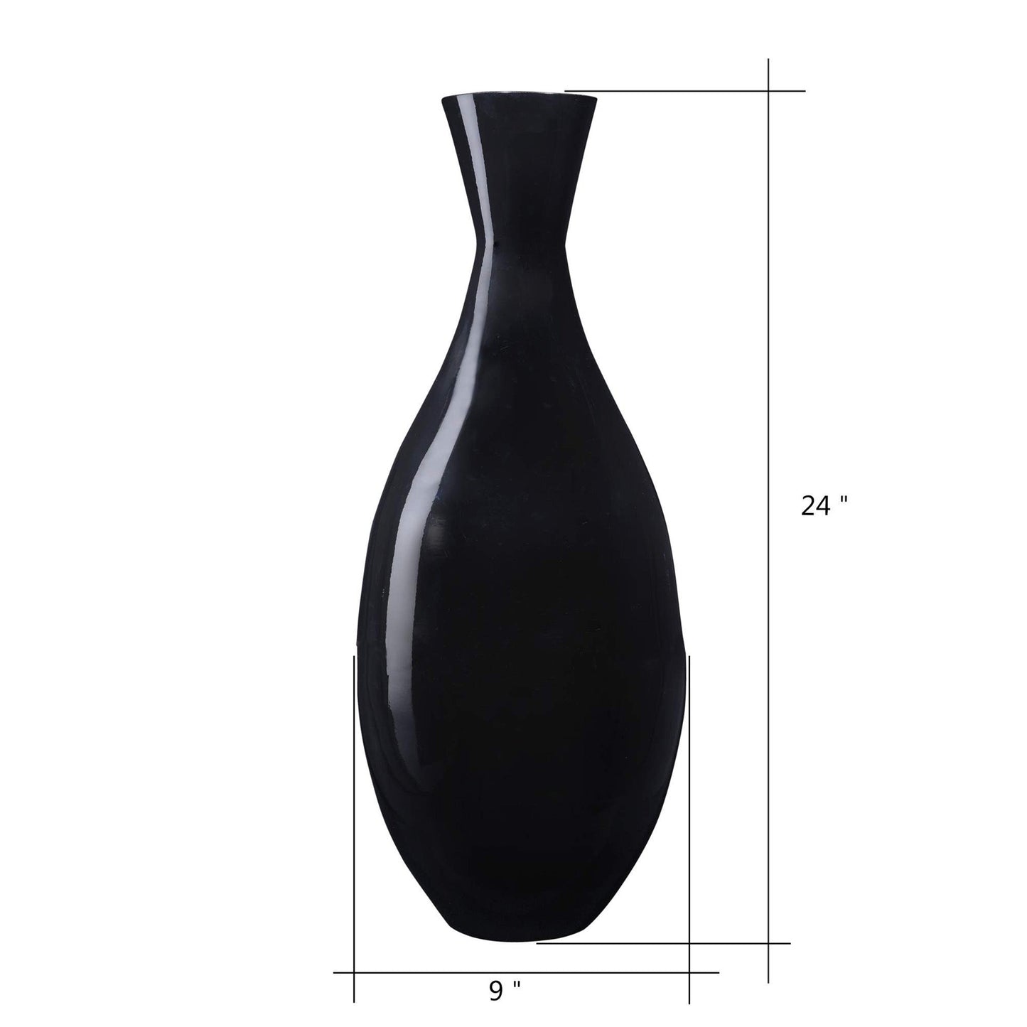 24” Tall Black Bamboo Vase