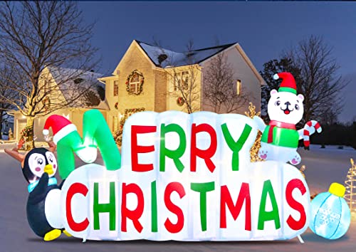 9.5 Ft Long Merry Christmas Inflatable Decorations