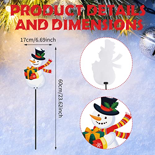 4 Pcs Metal Christmas Yard Sign w/ String Lights