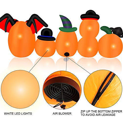 8 Ft  Halloween Inflatable Decorations Pumpkin Family w/ LEDs