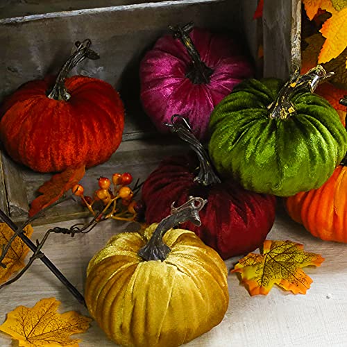 6PCS Artificial Harvest Pumpkins for Halloween Thanksgiving Fall Decorations