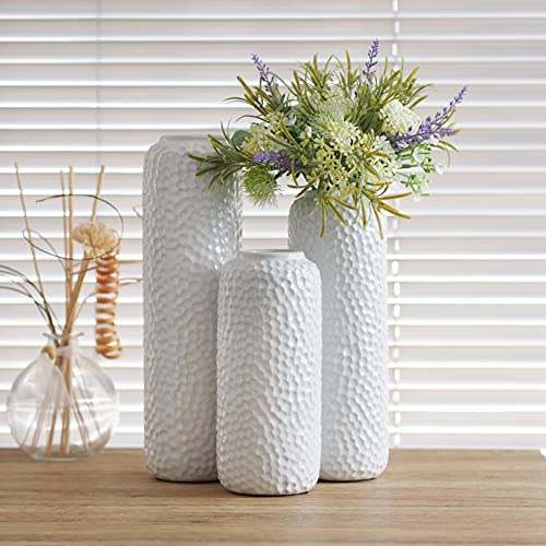 Set of 3 Ceramic Vase -Tall 12 Inch Medium 10 Inch Short 8 Inch High