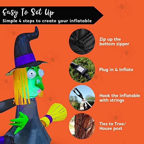 4 FT Tall Halloween Inflatable Witch w/ LED