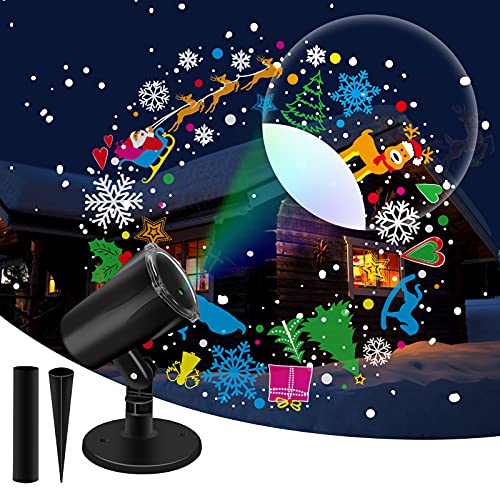 LED Light Projector w/ 360° Automatic Rotation Function for Christmas Decoration