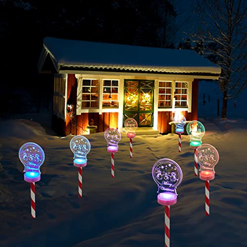 4 Pack Color Changing Christmas Solar Pathway Lights