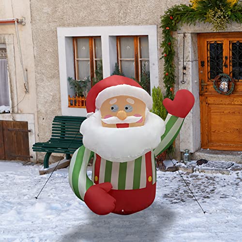 Christmas Inflatable 4 FT Santa Claus in Shirt with Built-in LEDs