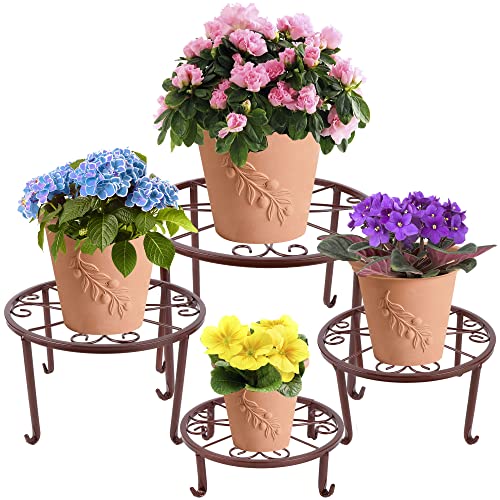 4 Pack Heavy Duty Metal Plant Stands for Flower Pot