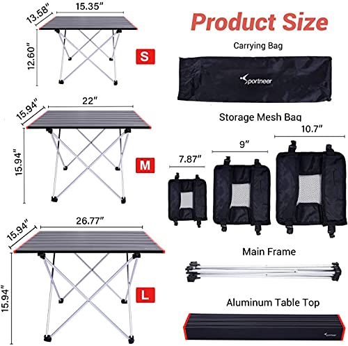 Camping/Beach Table w/ Mesh Storage Bag