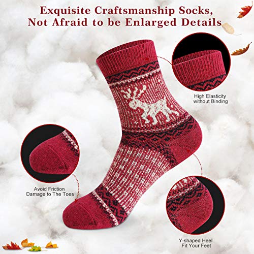 Cozy & Warm Thick Soft Wool Christmas Gift Winter Socks for Women