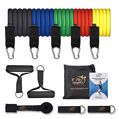 Resistance Tube Bands 12 Piece Set w/ Instruction Booklet