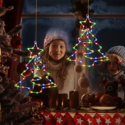 3PCS 55LEDs Christmas Window Hanging Lights Decoration
