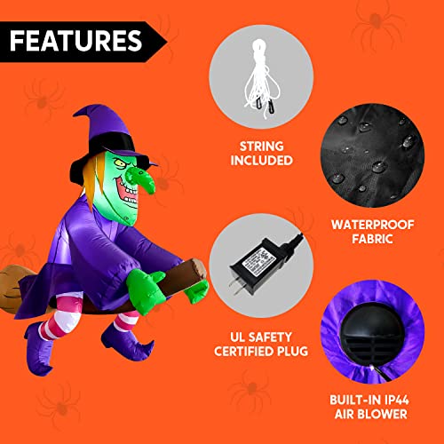 4 FT Tall Halloween Inflatable Witch w/ LED