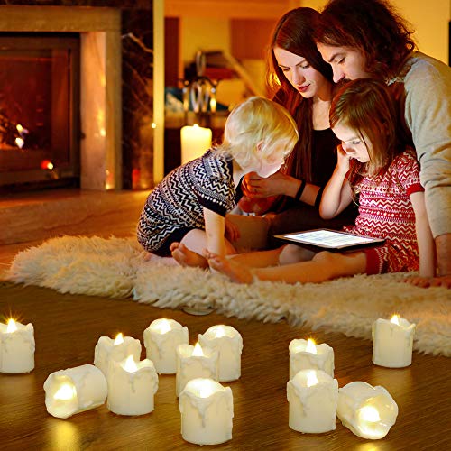 12pcs Battery Operated Tea Lights with Timer