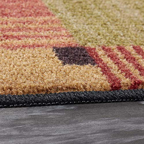 New Wave Alliance Geometric Area Rug, Tan/Red/Green