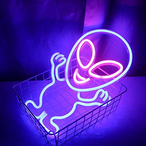 LED Alien Neon Signs (15.7"x10") w/ USB Operated Wall Decor