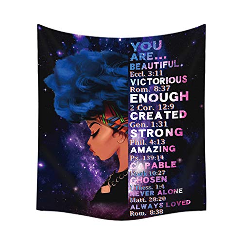 African American Black Girl Wall HangingInspirational Tapestry 59.1*51.2 Inches