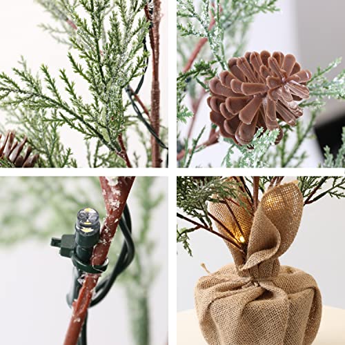 2 Pack Pre-lit Artificial Mini Christmas Tree