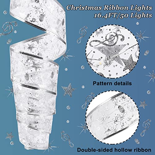 16.4 ft 50 LED Shining Ribbon Fairy Lights for Christmas Tree Decoration