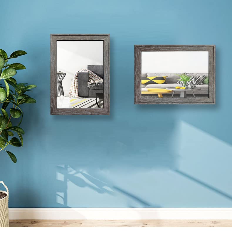 2PCS Farmhouse Frame Accent Wall Mirror (11"X15")