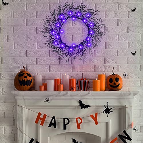 [ Prelit & Timer ] Halloween Wreath Hanging Decoration