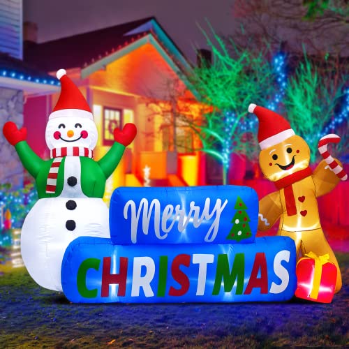 9 FT Merry Christmas Inflatables Decorations with LED Lights