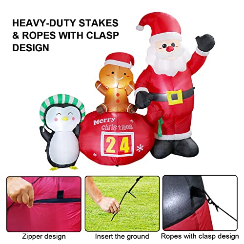 7FT Christmas Countdown Blow up Decoration w/ LED Lights