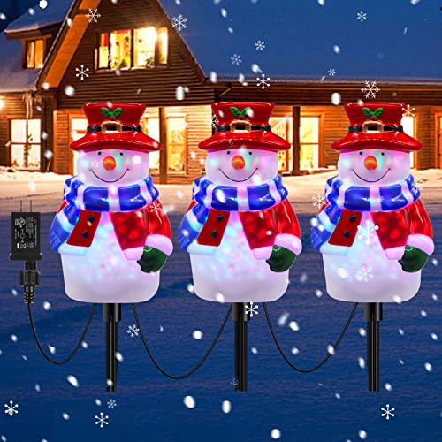 3 Packs Christmas Snowman Pathway Lights Decorations
