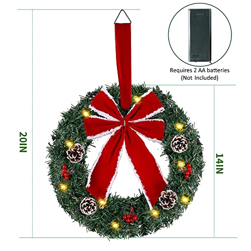 Set of 3 Lighted Christmas Wreaths