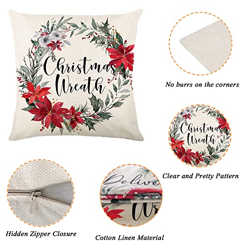 Set of 4 Christmas Pillow Covers 18X18 Inch