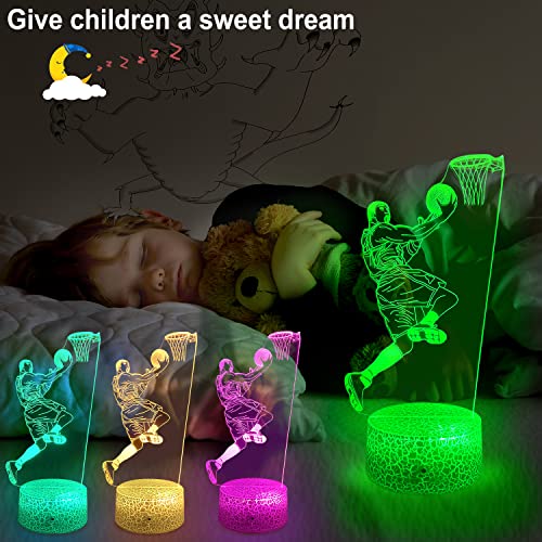 Basketball/Baseball Night Lights 16 Colors Change w/ Remote Control Optical Illusion Bedside Lamps