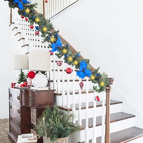 Artificial Christmas Garland Lights w/ 30 LED Battery Operated