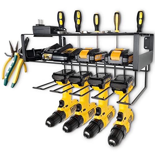 Heavy Duty Floating Tool Shelf Storage Organizer &  Drill Holder