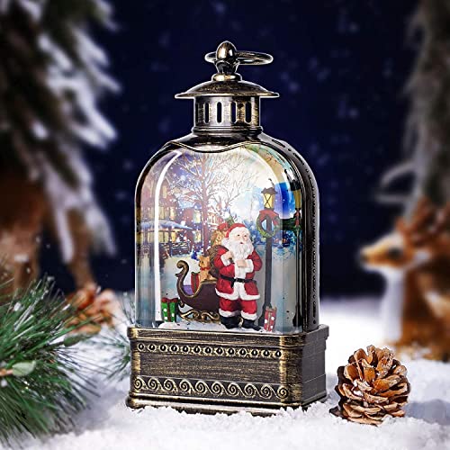 11" Musical Santa Lighted Christmas Snow Globe Decoration